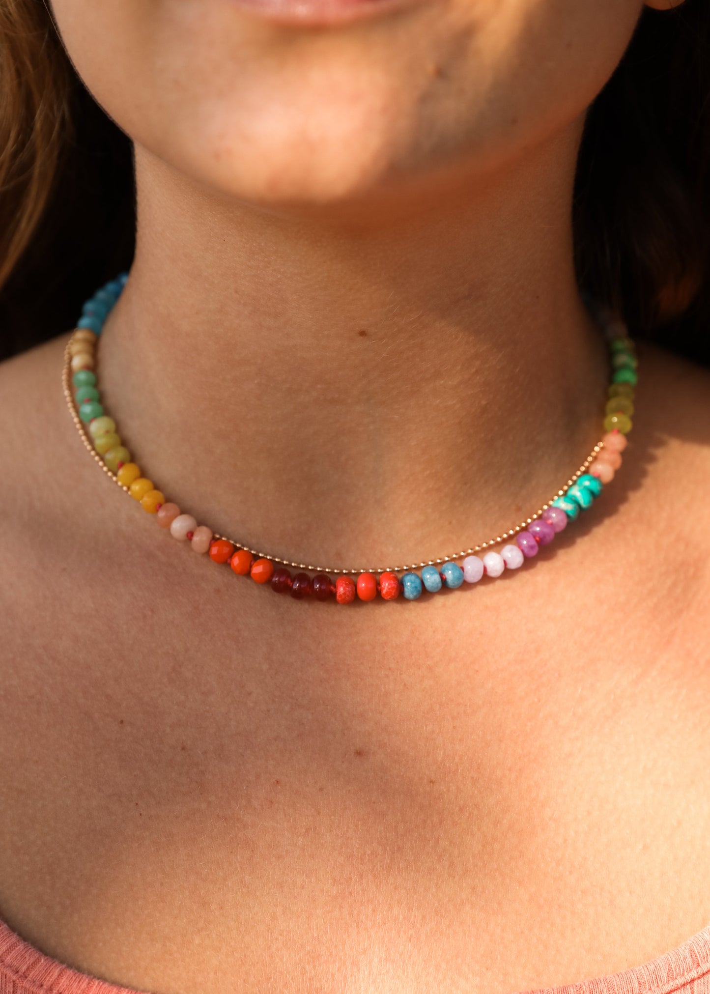 Halskette mit Naturstein + 14k Gold Filled Knebelverschluss : Skyline