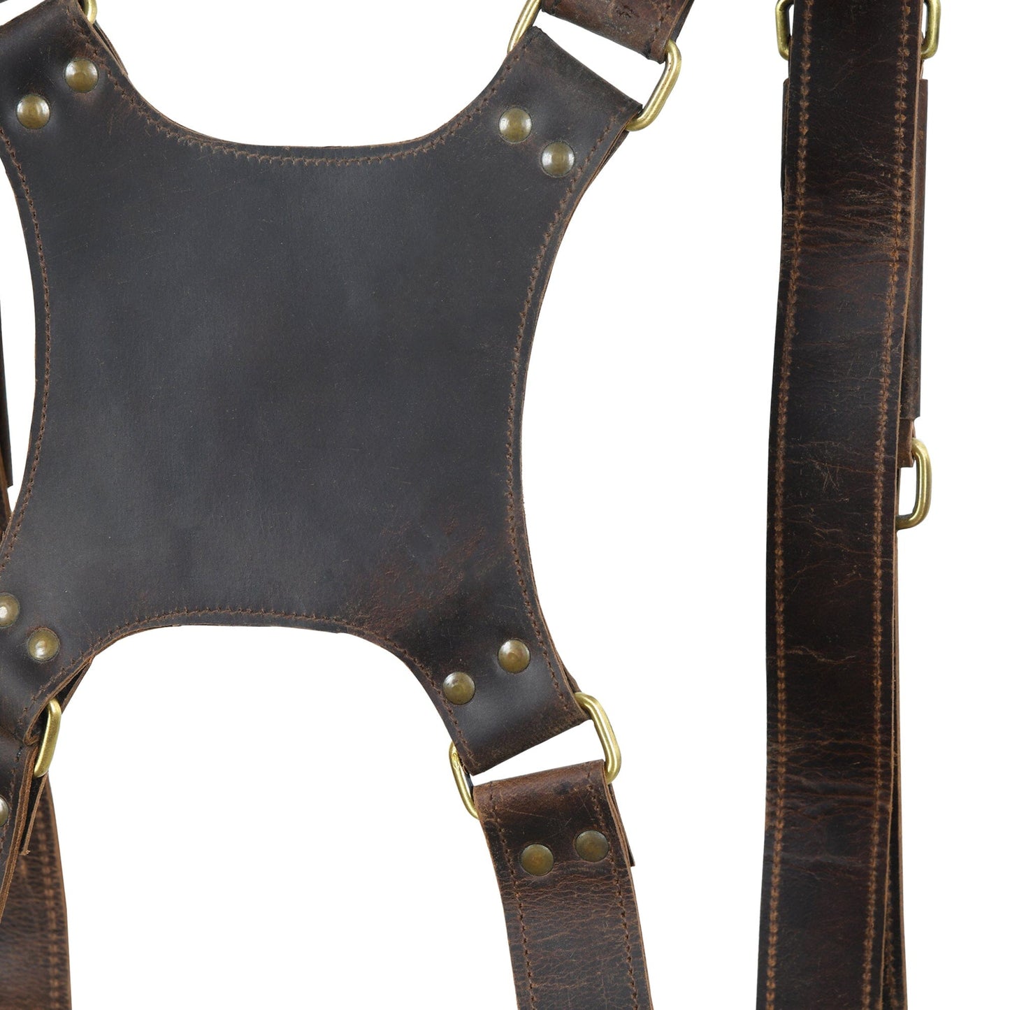 Harnais double pour appareil photo en cuir de buffle