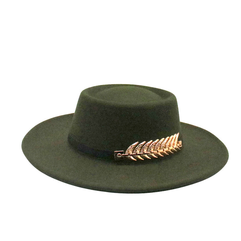 Retro AutumnWinter Wide-Brimmed Wool Jazz Hat