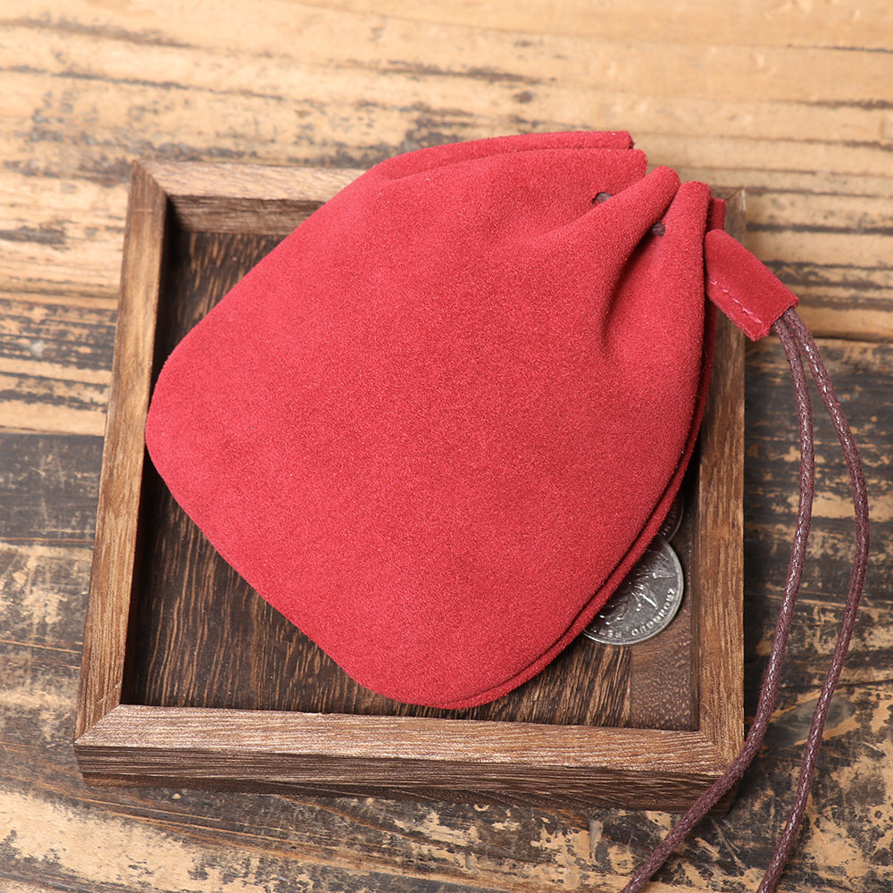 First-layer Cowhide Braided Drawstring Storage Pouch, A Wallet Thats Both Vintage And Stylish