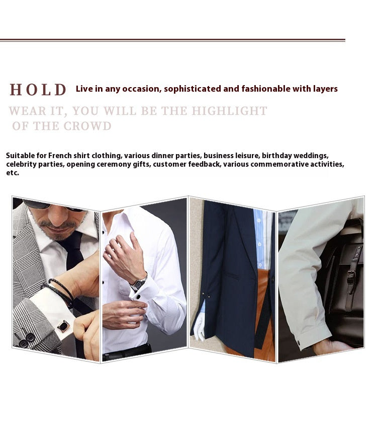 Silver Steel Ball Shape Metal Cufflinks French Shirt Men's Cufflink
