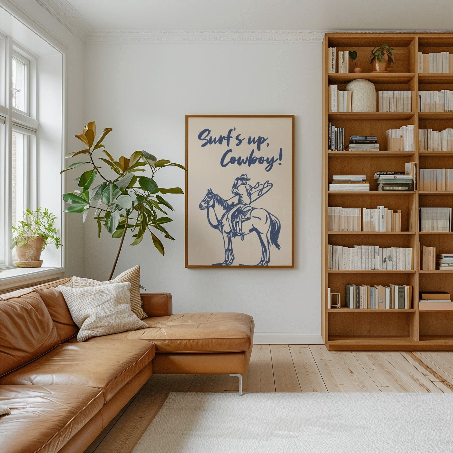 Surf's Up Cowboy – Art Mural Côtier Western