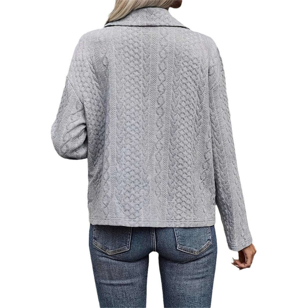 Women's Fall Winter Casual Fashion Solid Color Button Pocket Jacket