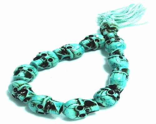 Tribal Skull Bone Bracelet Boho Cotton Tassel Elastic