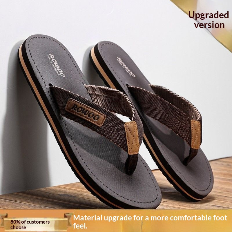 Comfortable Casual Summer Flip- Flops Men Beach Slippers Sandals Simple Luxury Design Indoor Non-Slip Black Flip Flops