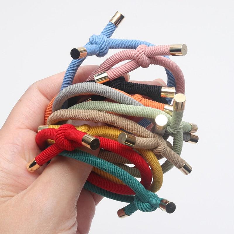 10PCS Women Elastic Hair Rubber Bands High Quality Girls Hair Bands Hair Scrunchies Gold Plated Hair Accessories Hair Gum Tie Gorgeous Hair Accessories For Women