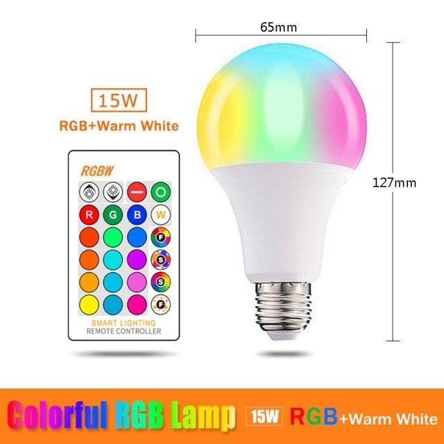 110V 220V Bluetooth E27 RGBW LED Bulb Lights 5W 10W 15W RGB Lampada Changeable Colorful RGBWW LED Lamp With Remote+Memory Mode Smart Light Bulbs, RGBCW Color Changing Light Bulb Dimmable, 7W A19 led Bulb 60W Equivalent, Smart Bulbs That Work