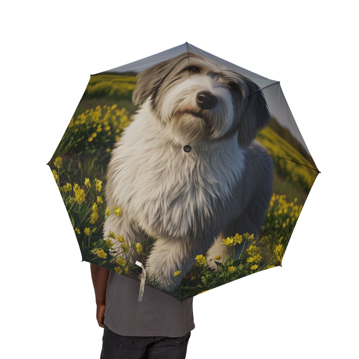 122 cm halbautomatischer Regenschirm – winddichter großer Reise-Regenschirm