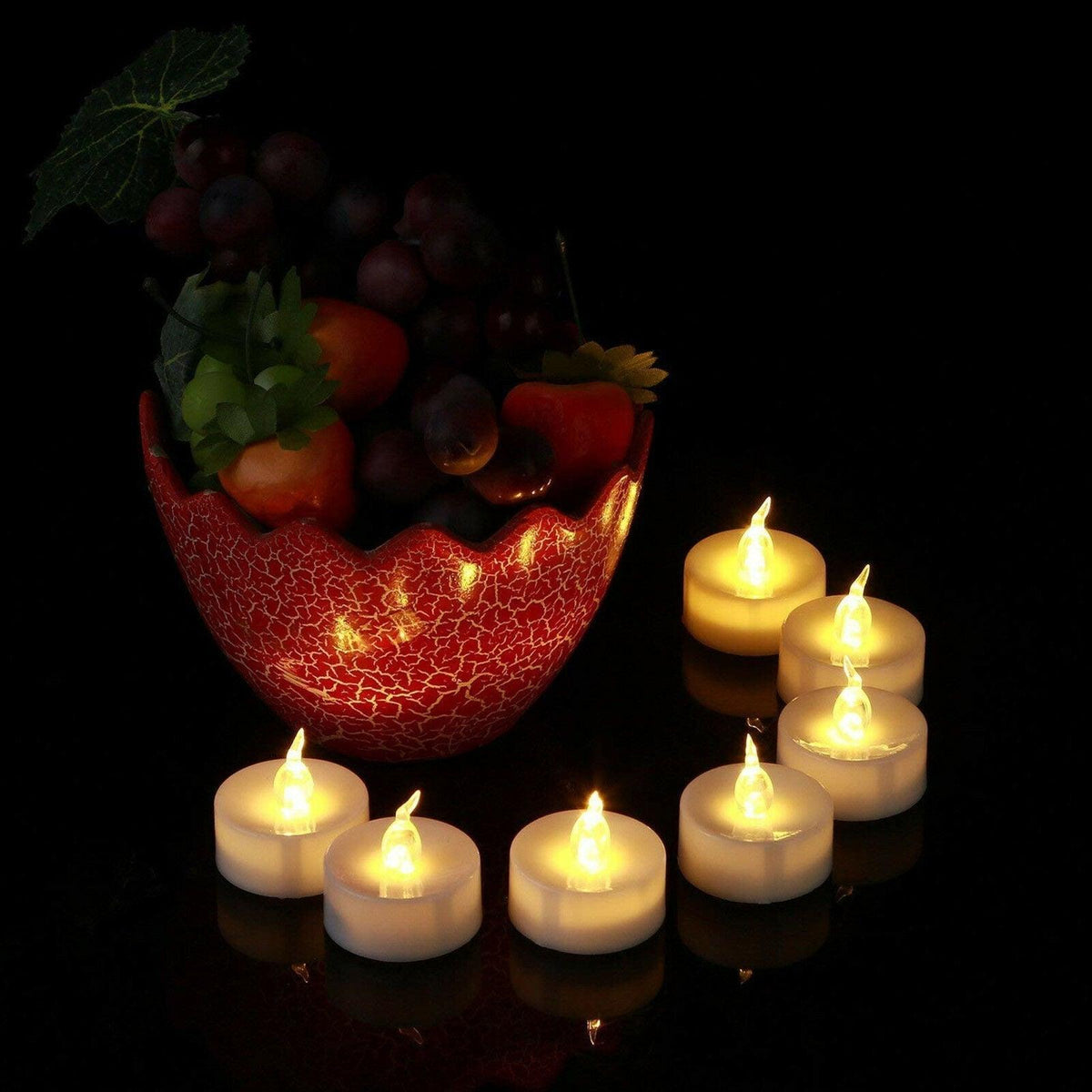12Pcs Battery Operated LED Tea Lights Candles Flameless Wedding Decor Realistic and Bright Flickering Holiday Gift Flameless LED Electric Candles for Seasonal & Festival Party Home Decoration