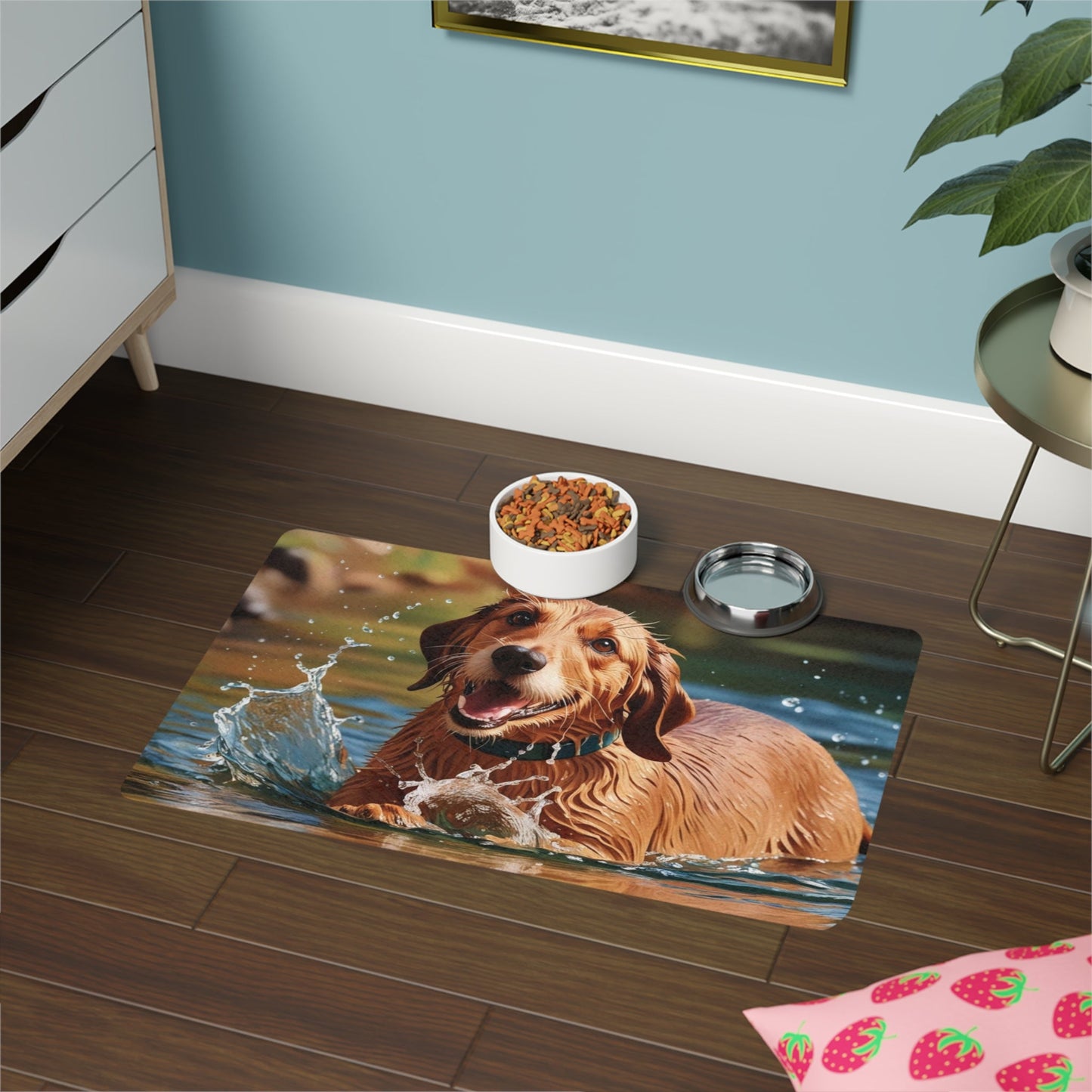 Tapis antidérapant pour animaux de compagnie – Tapis d'alimentation étanche pour chiens