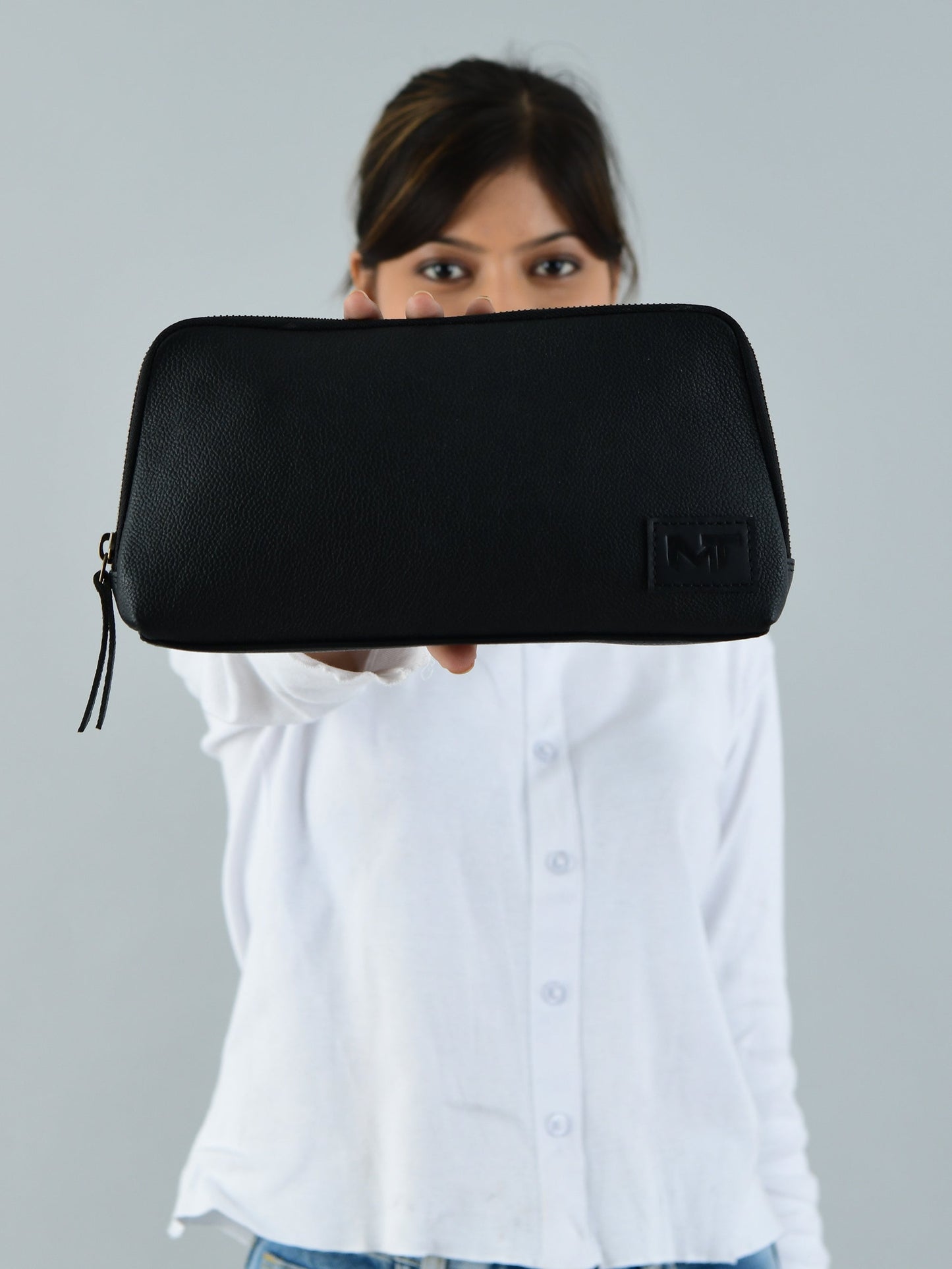 Pochette Classique en Cuir Noir