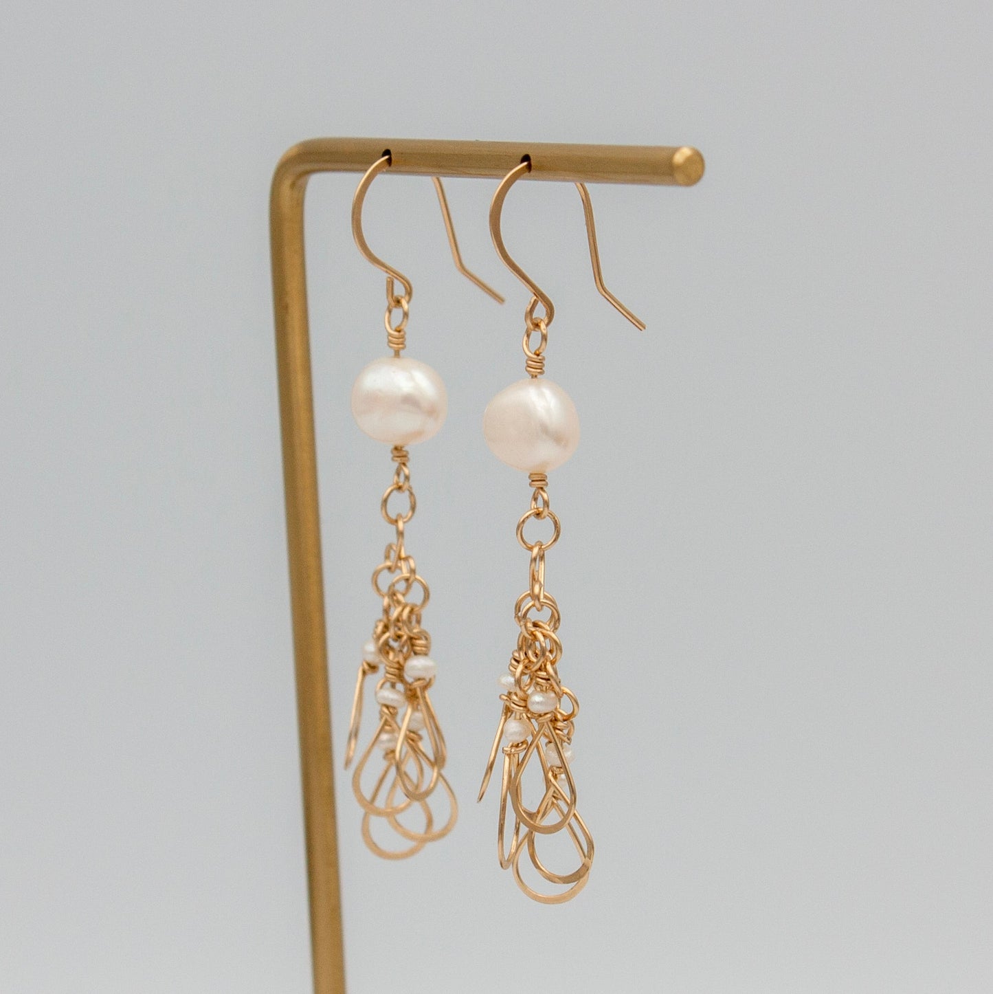 14K Gold Filled Perlen-Ohrhänger für Damen Brautschmuck