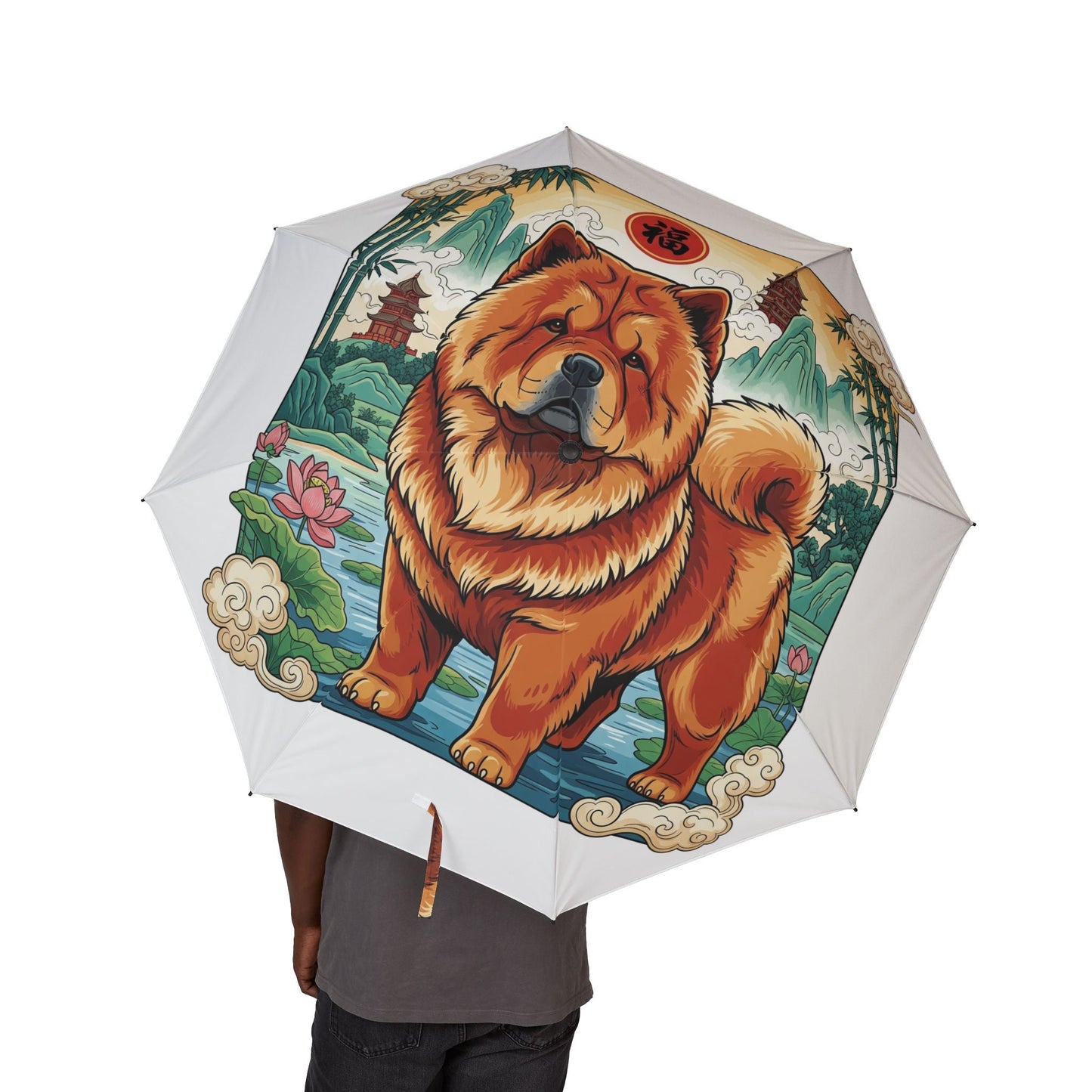 48" Halbautomatischer Regenschirm – Winddichter großer Reise-Regenschirm