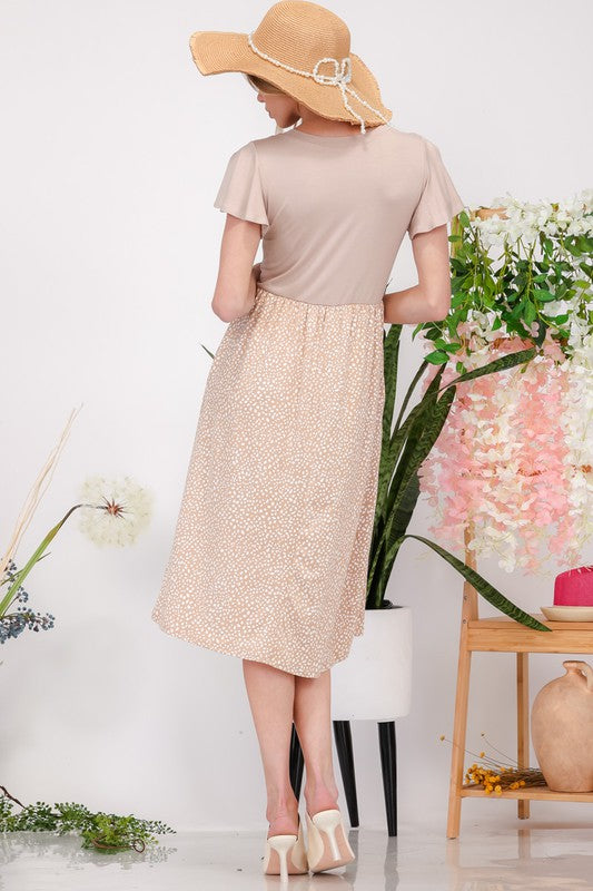 Celeste Plus Size Polka Dot Round Neck Flutter Sleeve Midi Summer Dress For Women β Playful, Feminine, and Stylish Dress for Any Occasion