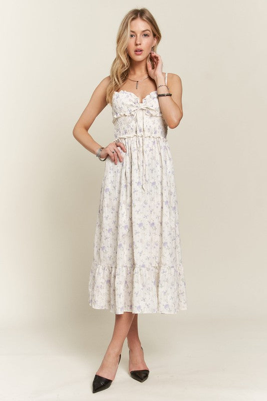 Beautiful Smocked Floral Dress Feminine & Flowy Dress Romantic Floral Print Girl Dress