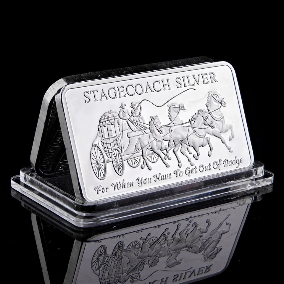 Northwest Region Territorial Mint 999 Fine Stagecoach Ounce 999 Silver Divisible Bar