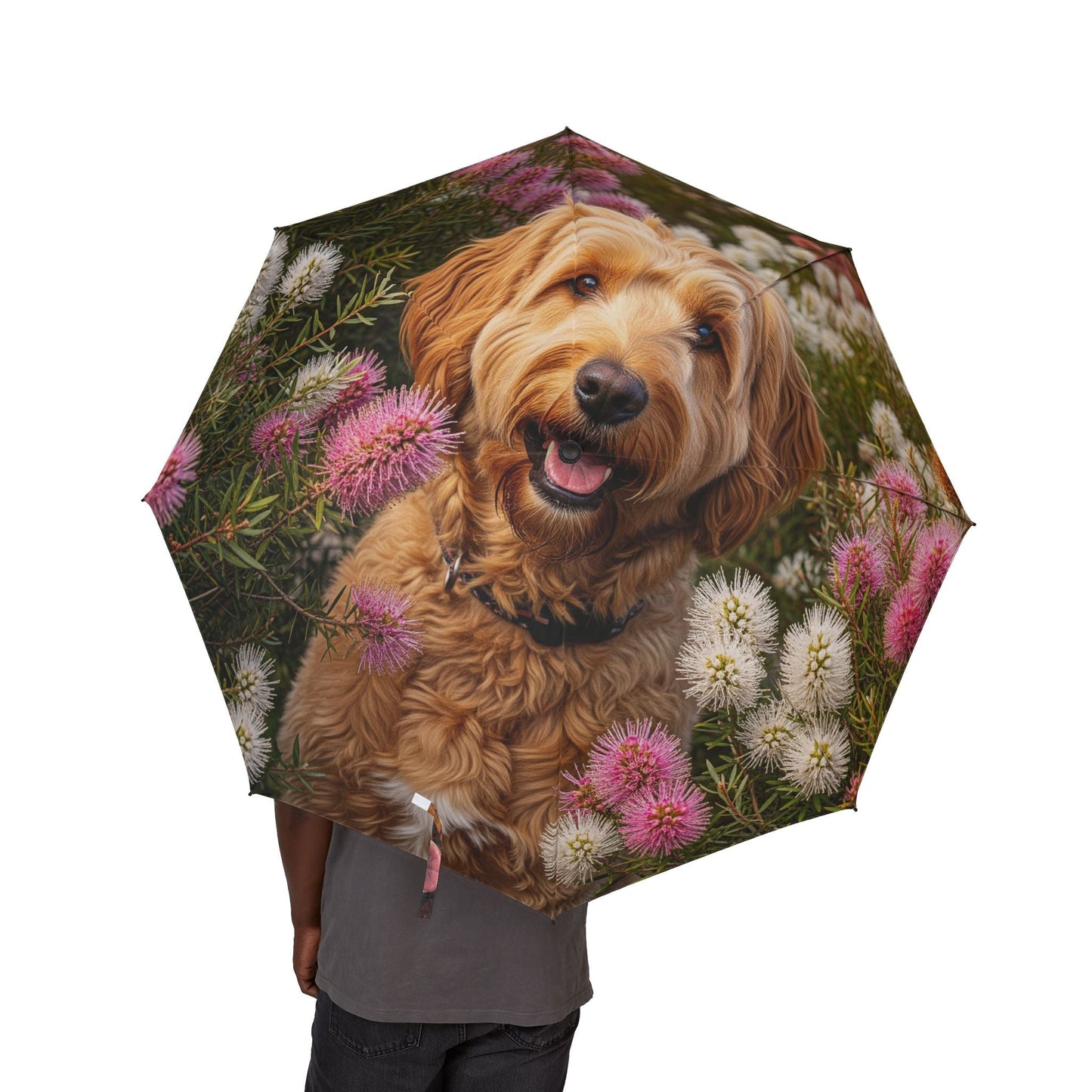 122 cm halbautomatischer Regenschirm – winddichter großer Reise-Regenschirm