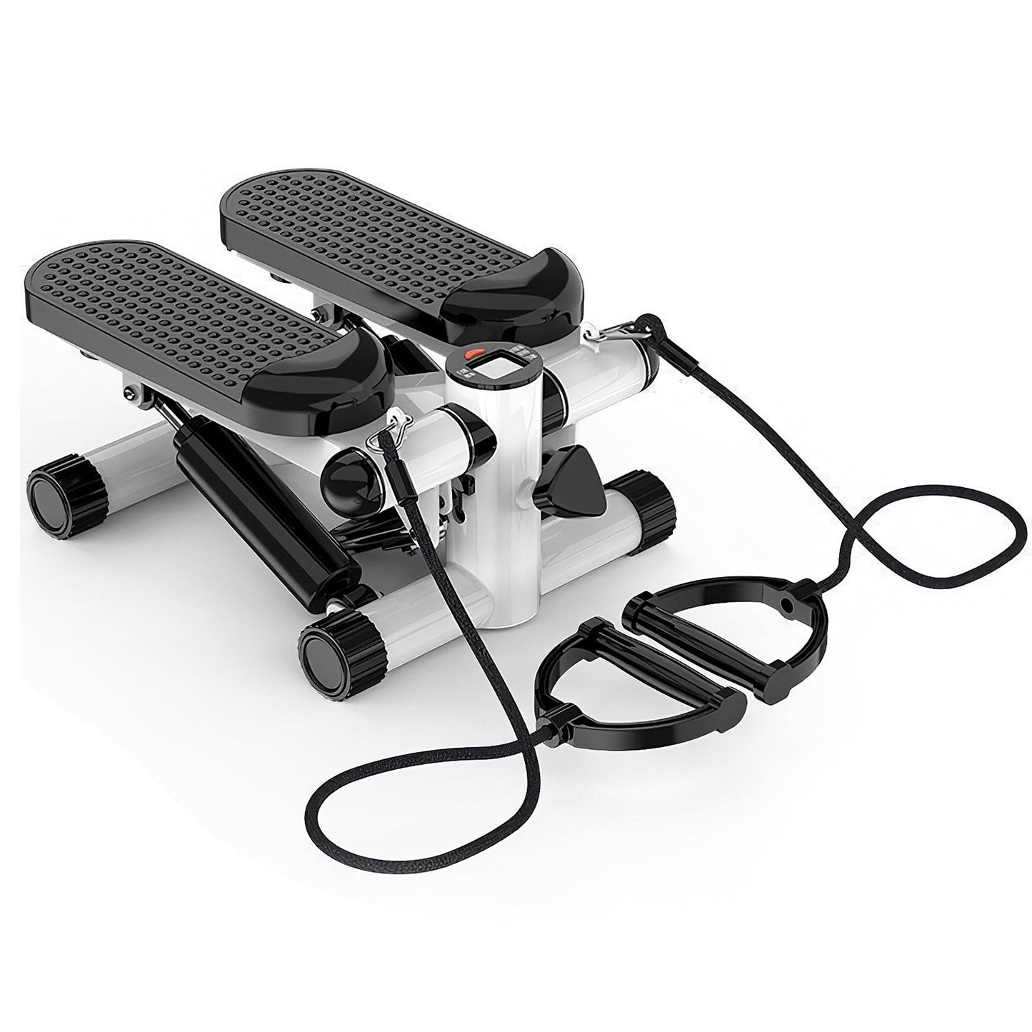 Stepper für Sport Mini Fitness Stepper mit 2 Widerstandsbändern LCD-Monitor Max. 150 kg Belastung Treppensteiger Leiser Stepper