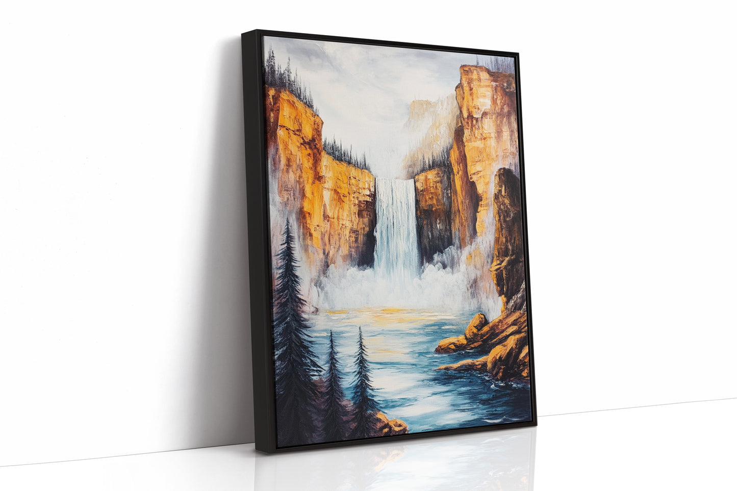 Majestic Waterfall Canyon – Nature Landscape Wall Art