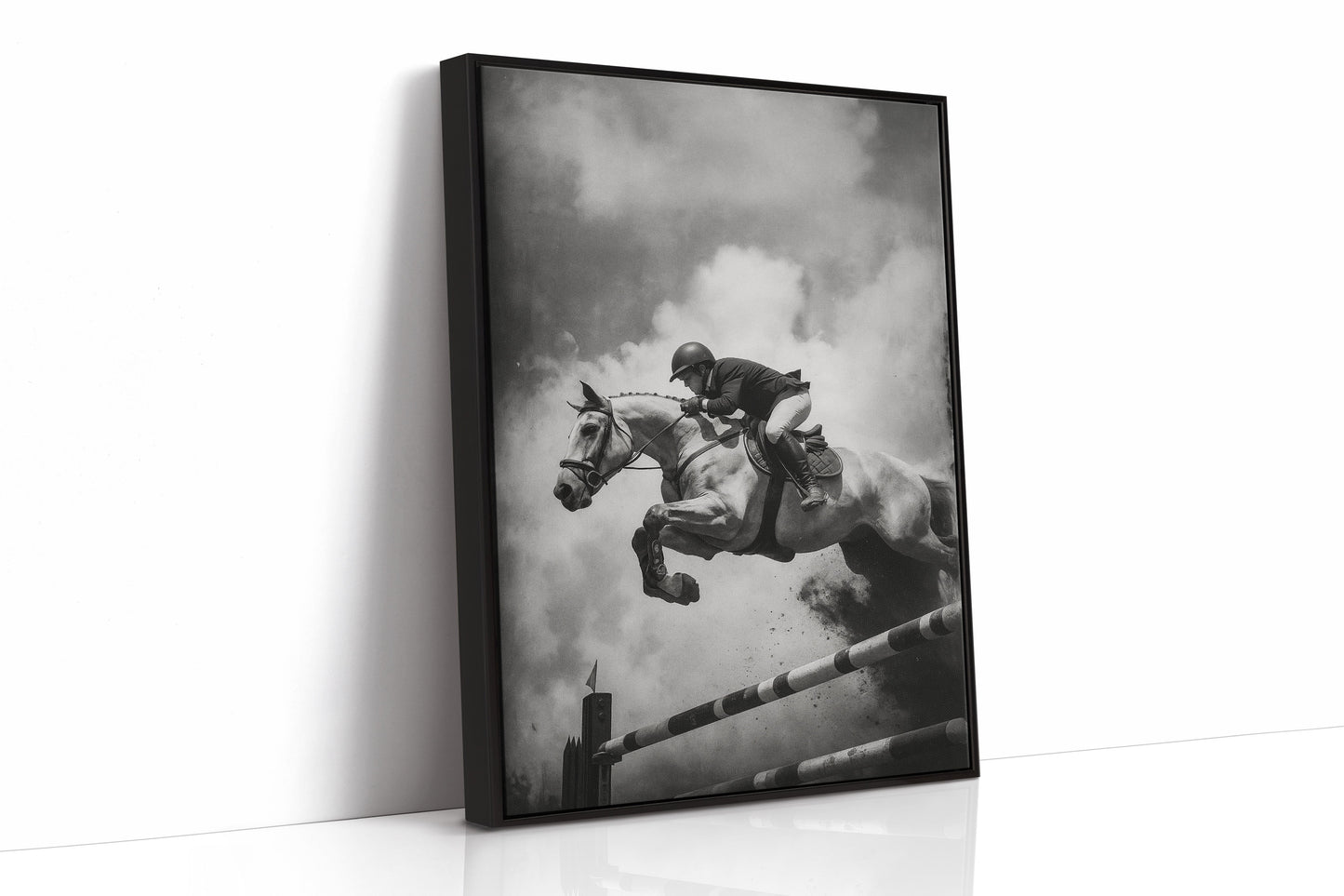 “Airtime” – Black & White Show Jumping Photography Print