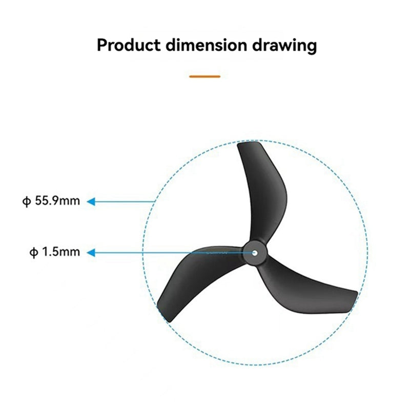 2218 Triple-Blade Propellers for Pavo20 Pro, 1.5mm Shaft Hole, CW+CCW Set,