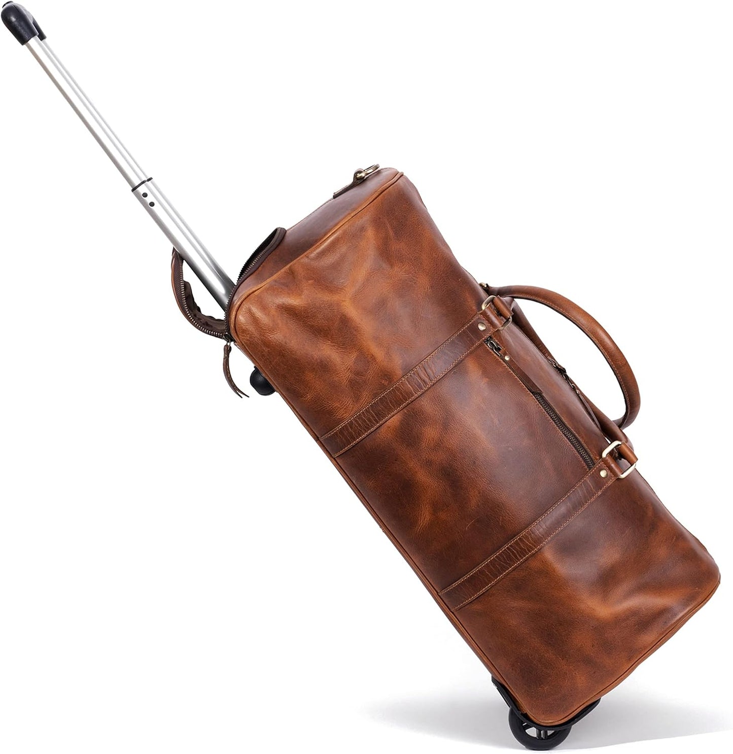 Sac à roulettes en cuir tanné 44 L