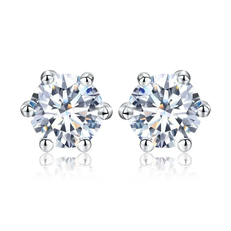 1 Karat D-Farb Moissanit Ohrstecker 925er Sterlingsilber Vergoldet Hochzeit