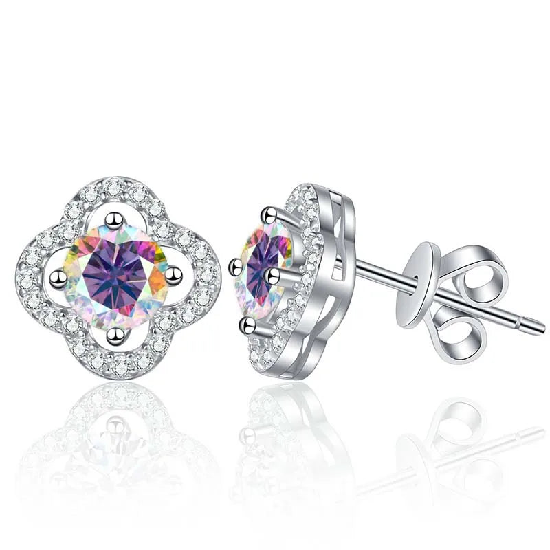 1 Karat Moissanit Ohrstecker für Damen 925 Sterling Silber Hochzeitsgeschenk