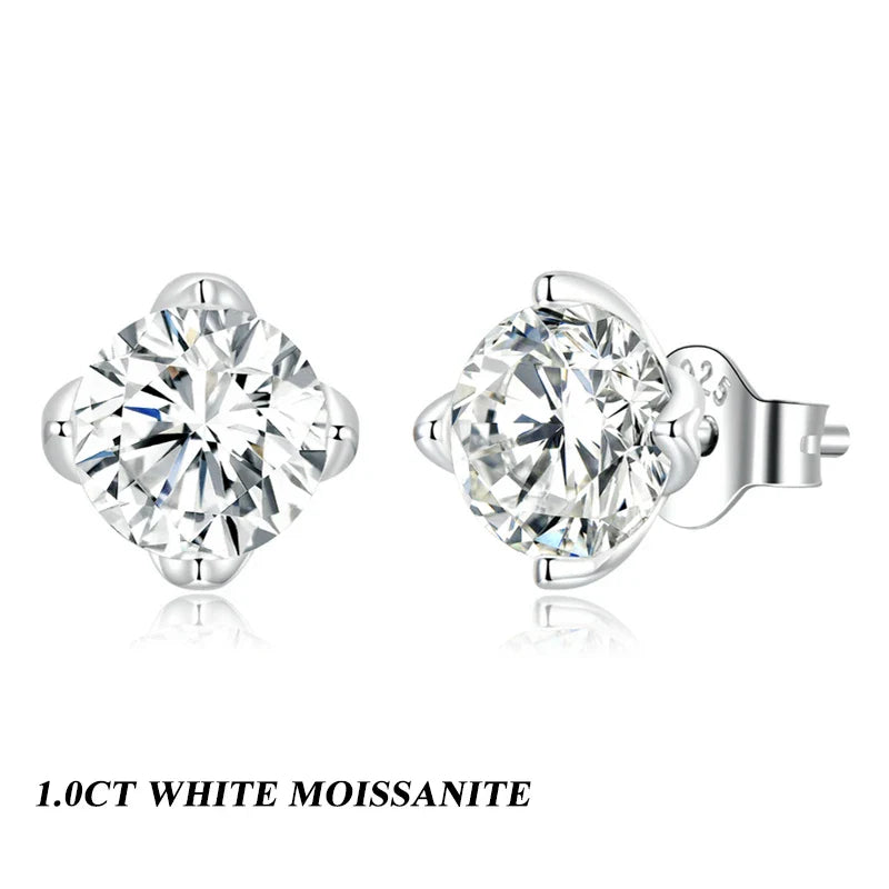D Farbe VVS1 1 Karat Moissanit Ohrstecker 925 Sterling Silber Hochzeitsgeschenk