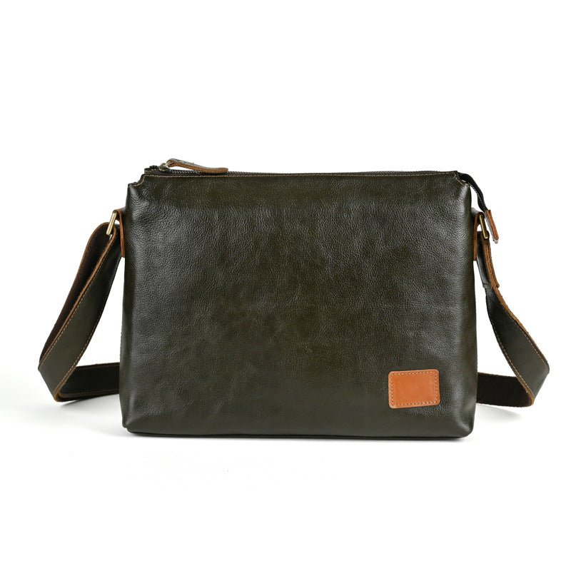 Mens Large-Capacity Leather Shoulder Bag