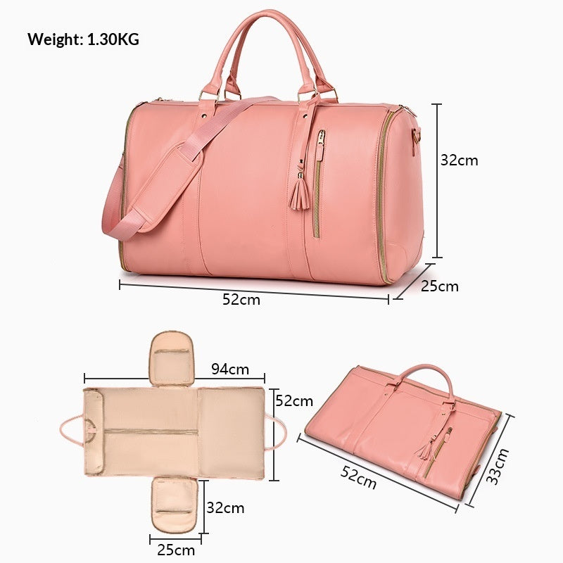 Ladies' Folding Suit Travel Bag PU Hand Luggage