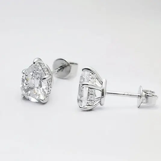 2.0cttw Birnen-Moissanit-Ohrstecker aus 925er Sterlingsilber, VVS, D-Farbe