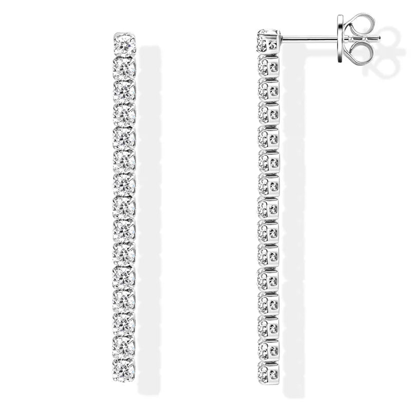 2.5mm Moissanit Quasten-Ohrstecker 925 Sterling Silber Tennis-Kette