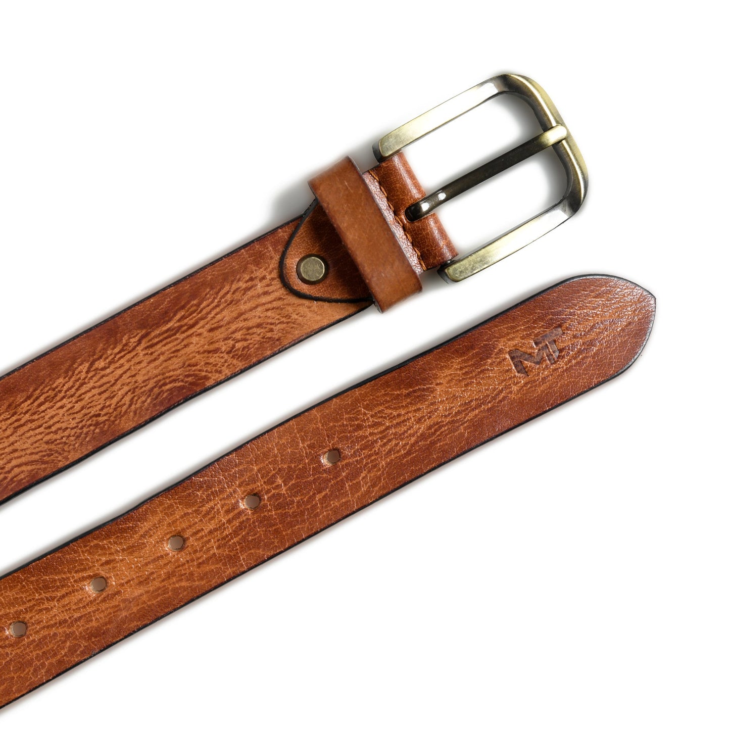 Ceinture habillée en cuir tanné pour homme