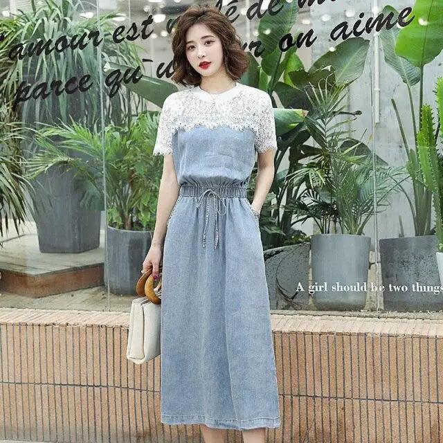 Stylish Denim Jeans Modern Short Sleeve Summer Dress - Fashion Dresses for women Party Outfits