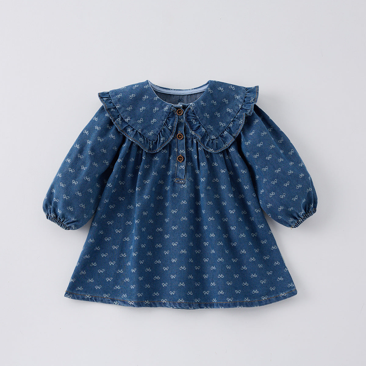 Toddler Denim Romper Triangle-style Crawling Suit Girls One-piece Dress