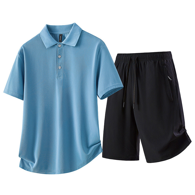 Sports Casual Short-Sleeve Polo Shirt Set