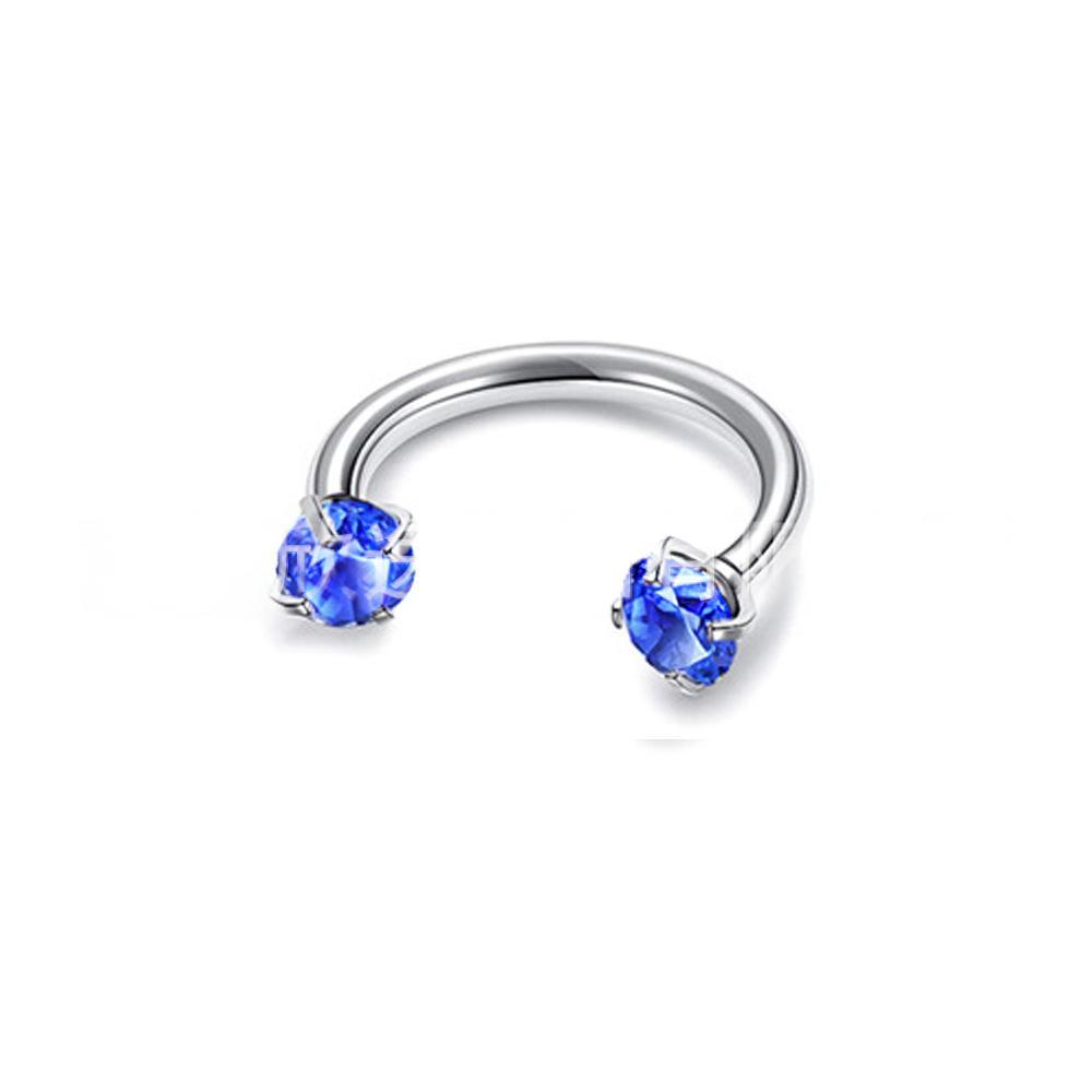 Piercing Jewelry Round Double-Zircon Nose Ring