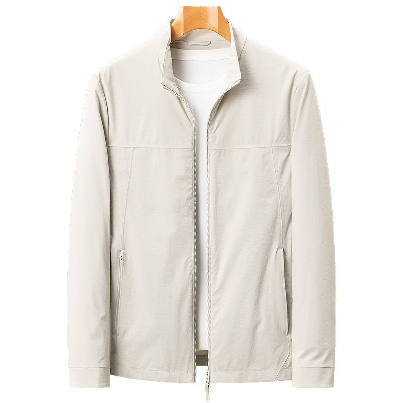 Mens Slim-fit Stand-collar Jacket