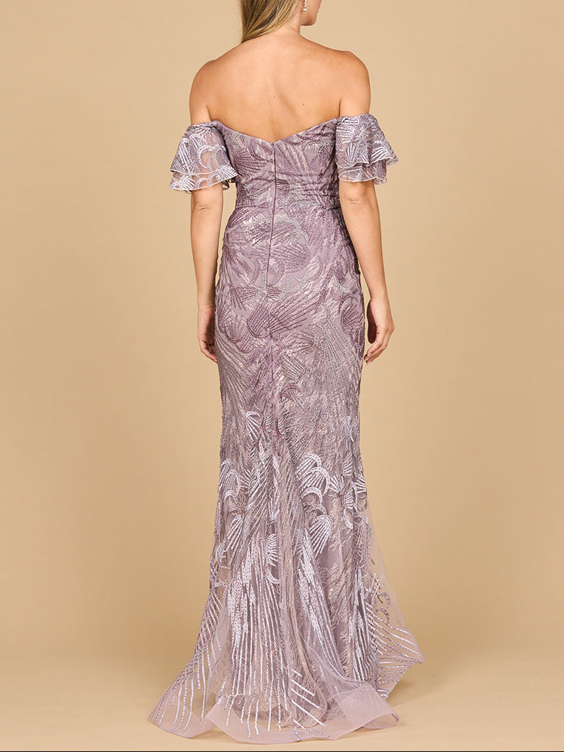 Off-Shoulder Meerjungfrau Spitzenkleid | Lara 28884