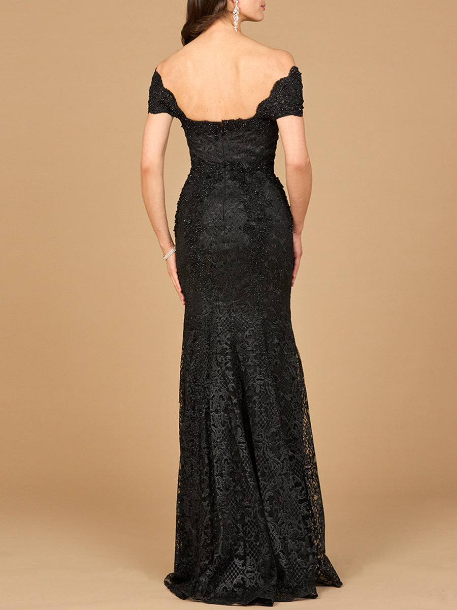 Robe sirène ajustée en dentelle