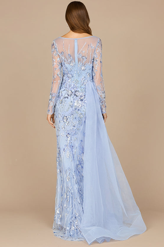 Robe asymétrique superposée à manches