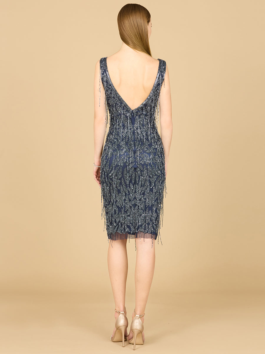 Robe de cocktail à franges