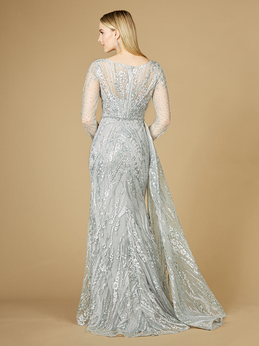 Asymmetrisches Rock-Overlay-Kleid mit langen Ärmeln