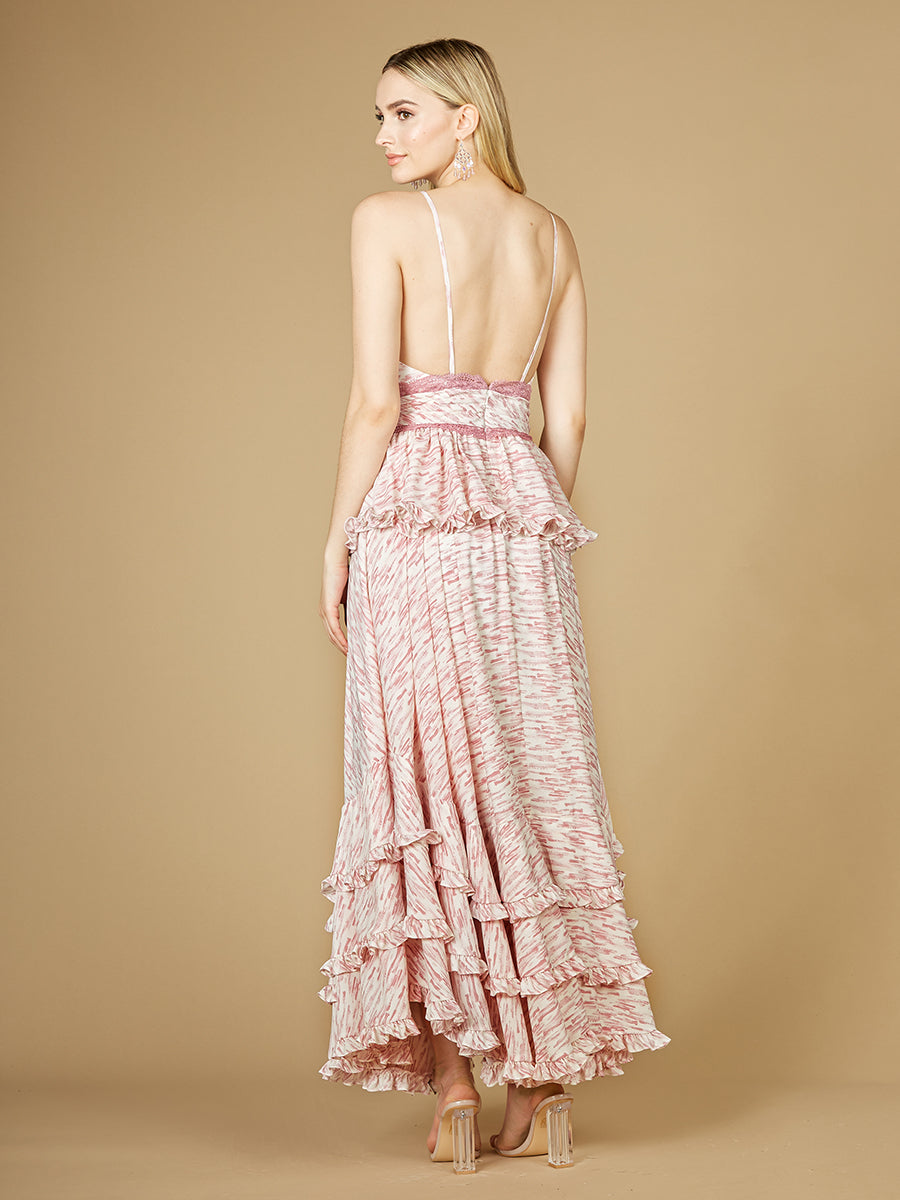 Ausgestelltes V-Ausschnitt-Kleid mit Print OUTLET