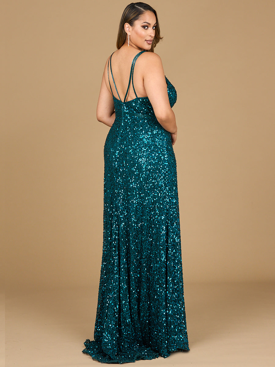 Verziertes Ballkleid mit hohem Schlitz