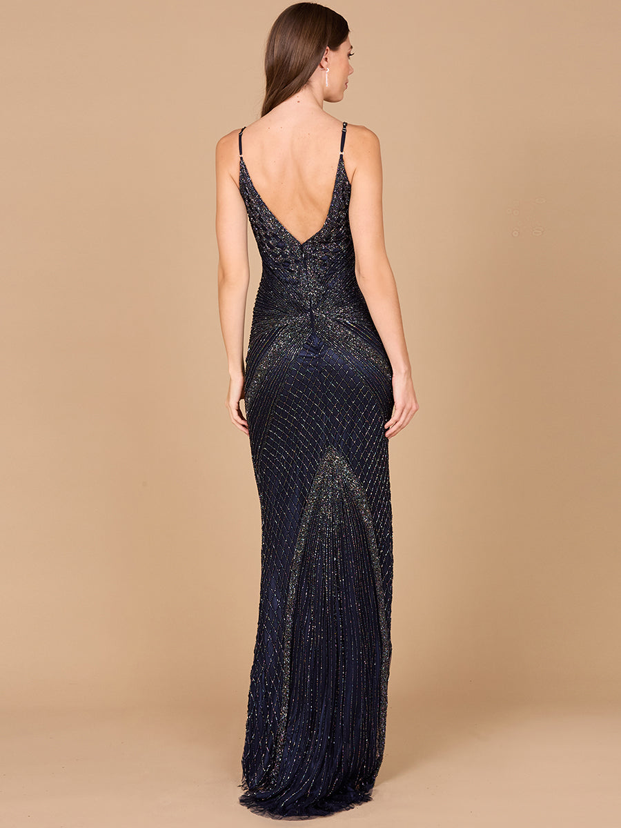 Lara 29595 – Spaghettiträger-Kleid in Marineblau