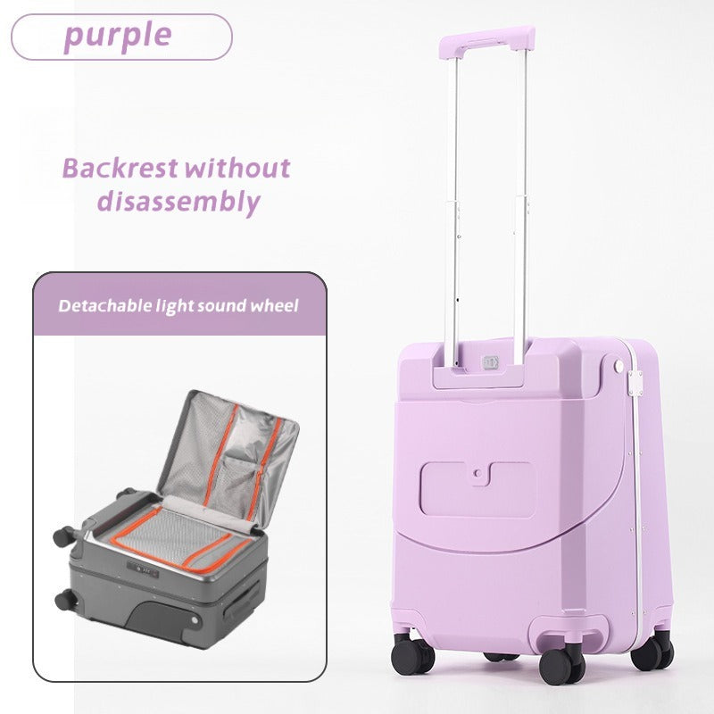 Children's Travel Luggage, Children's Seat Travel Luggage, 20 Inch Foldable Seat With Backrest. Computer Case With USB Port And 360 Degree Rotating Wheel. Hard Shell Luggage