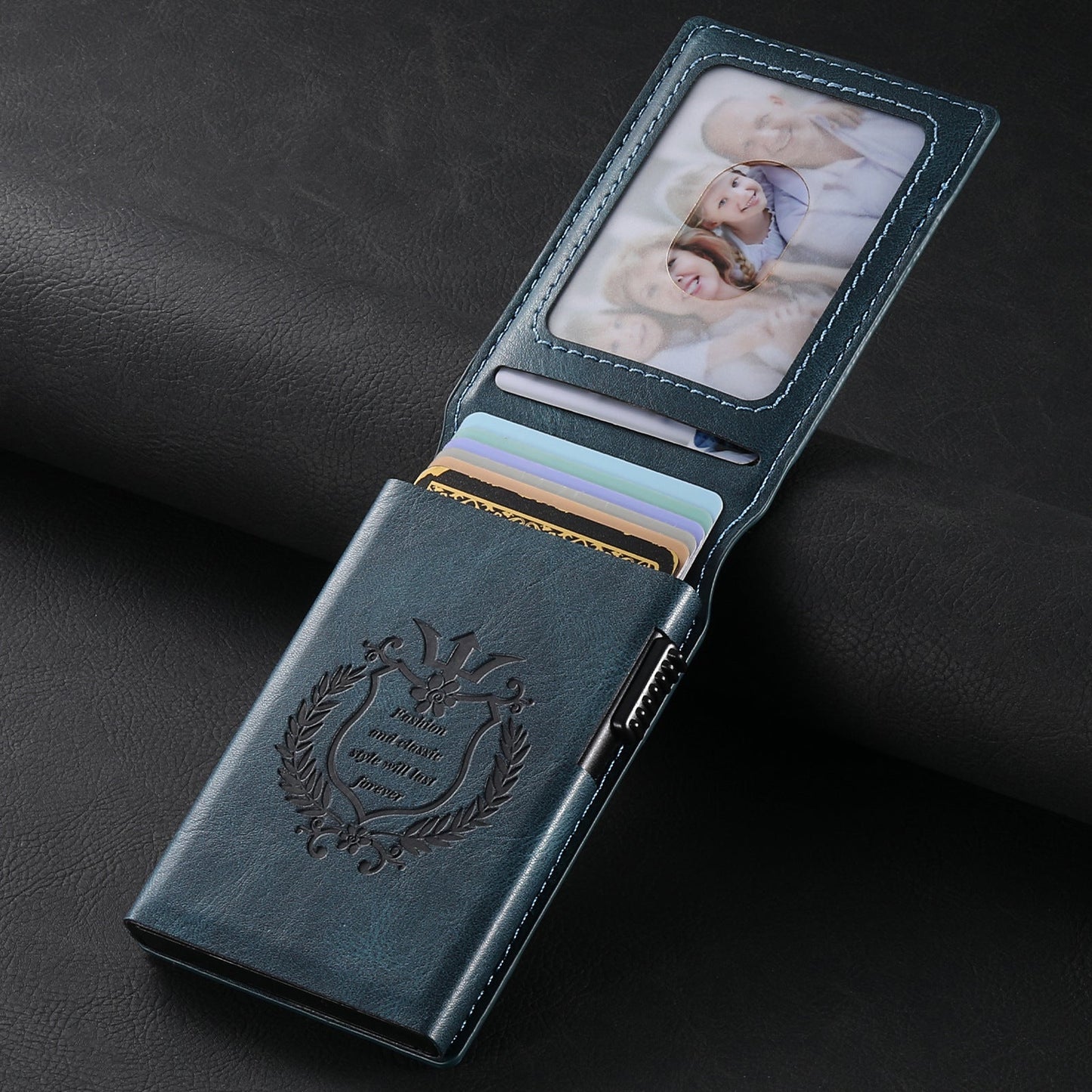 Oil-wax Grain Glossy Full-wrap Leather Card Holder