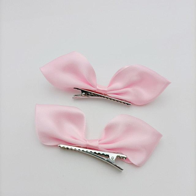 2pcs Ribbon Standing Hair Bows Clips Vintage Bowknot Side Hairpin Cute Girls Barrettes Headdress Hair Accessories for Women